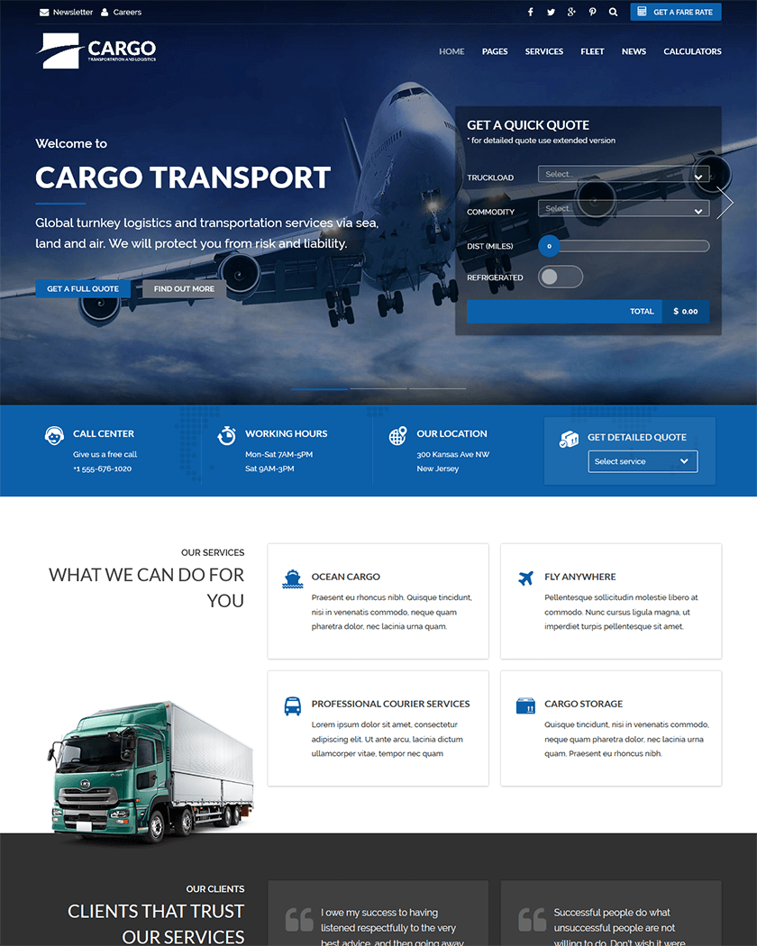 You can use it for subjects like cargo, ship, cargo container, freight transportation, business. 20+ Best Transportation WordPress Themes - GoodWPThemes