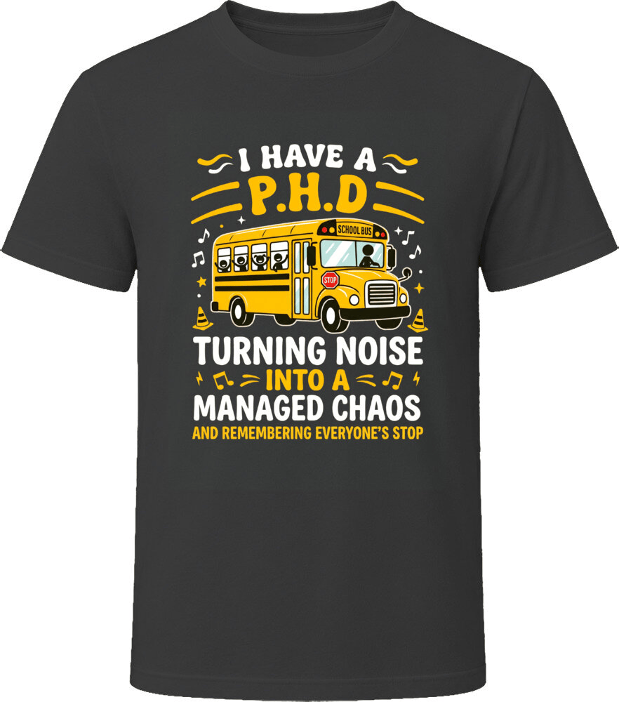 Noise into Managed Chaos - School Bus - Dark T Shirt