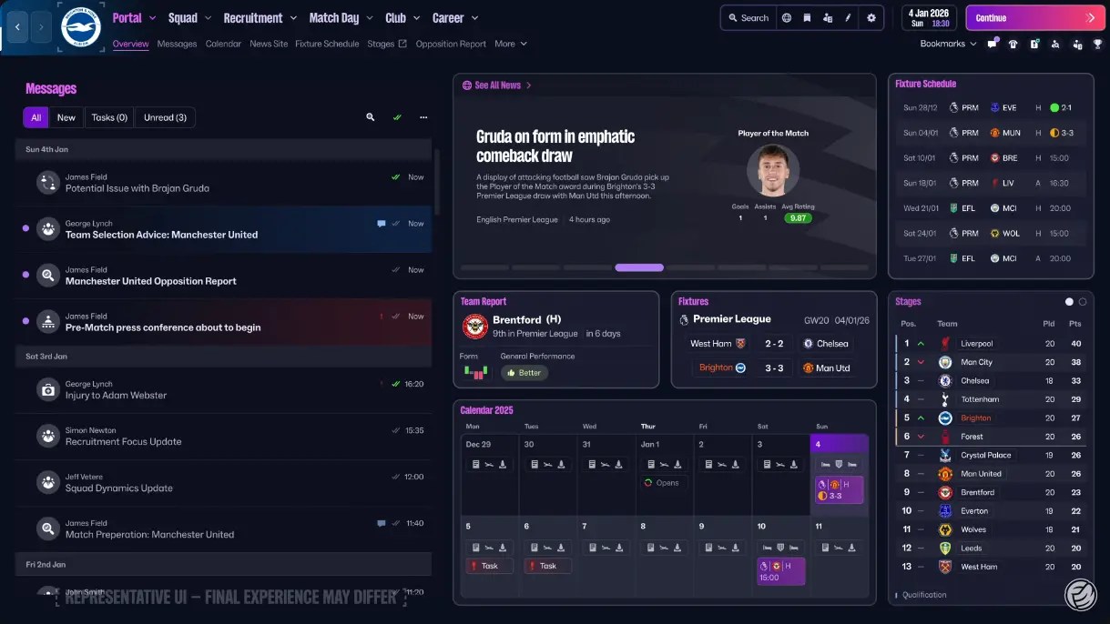 Football Manager 2026 UI Reveal: Modern Management Overhaul