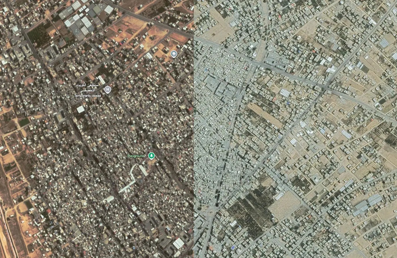 Google Earth updates Gaza satellite images, showing the scale of destruction