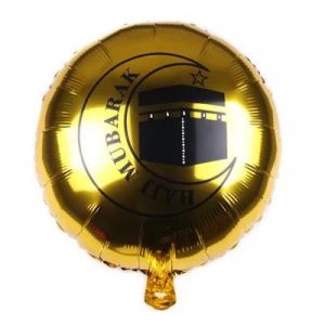 18 Inch Round Hajj Mubarak Aluminium Foil Balloon