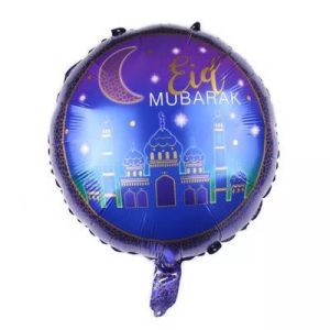 18 Inch Round EID Mubarak Aluminium Foil Balloon