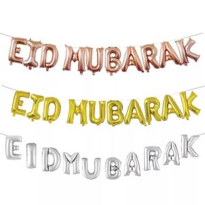 EID Mubarak Foil Letter Balloon Decorations for EID Mubarak Party Decor
