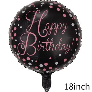 18 Inch Happy Birthday Round Shape Foil Balloon