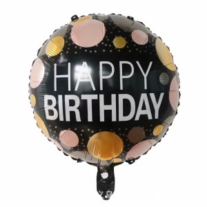 18 Inch Happy Birthday Round Shape Foil Balloon