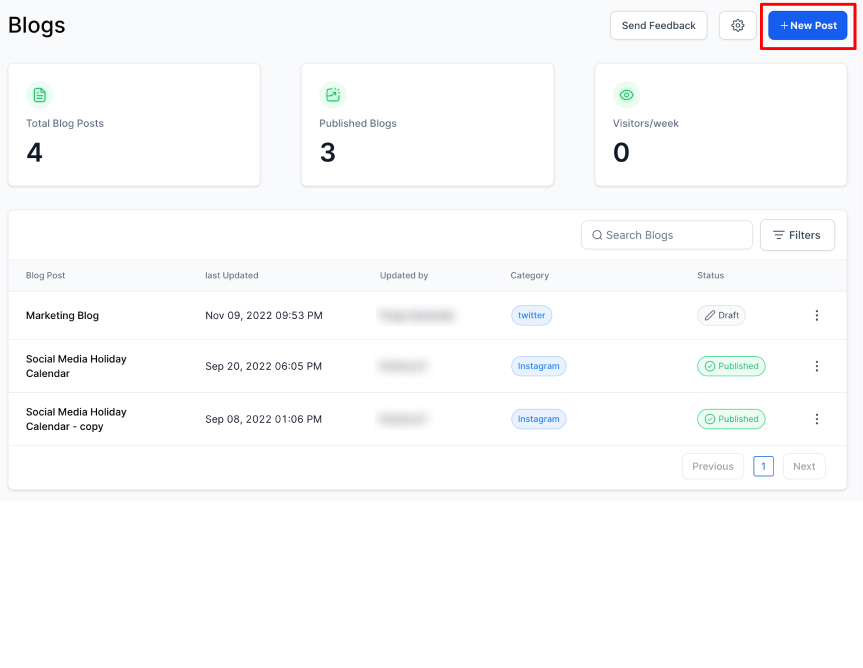 tracking blogs screenshot
