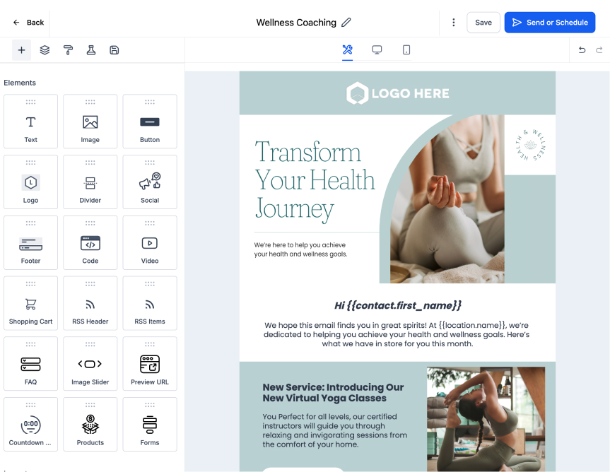 email builder drag-and-drop