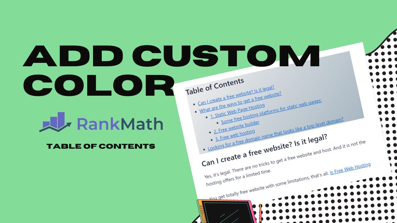 Add background color to rank math's table of contents