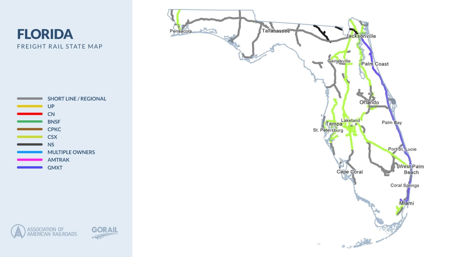 Csx Florida Map Gorail Freight Rail State Map Florida 