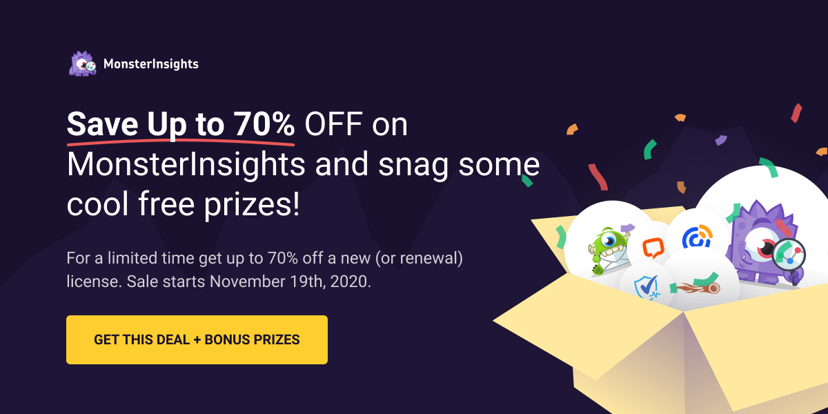 MonsterInsights Black Friday Deal; Save Up to 70% OFF on All MonsterInsights