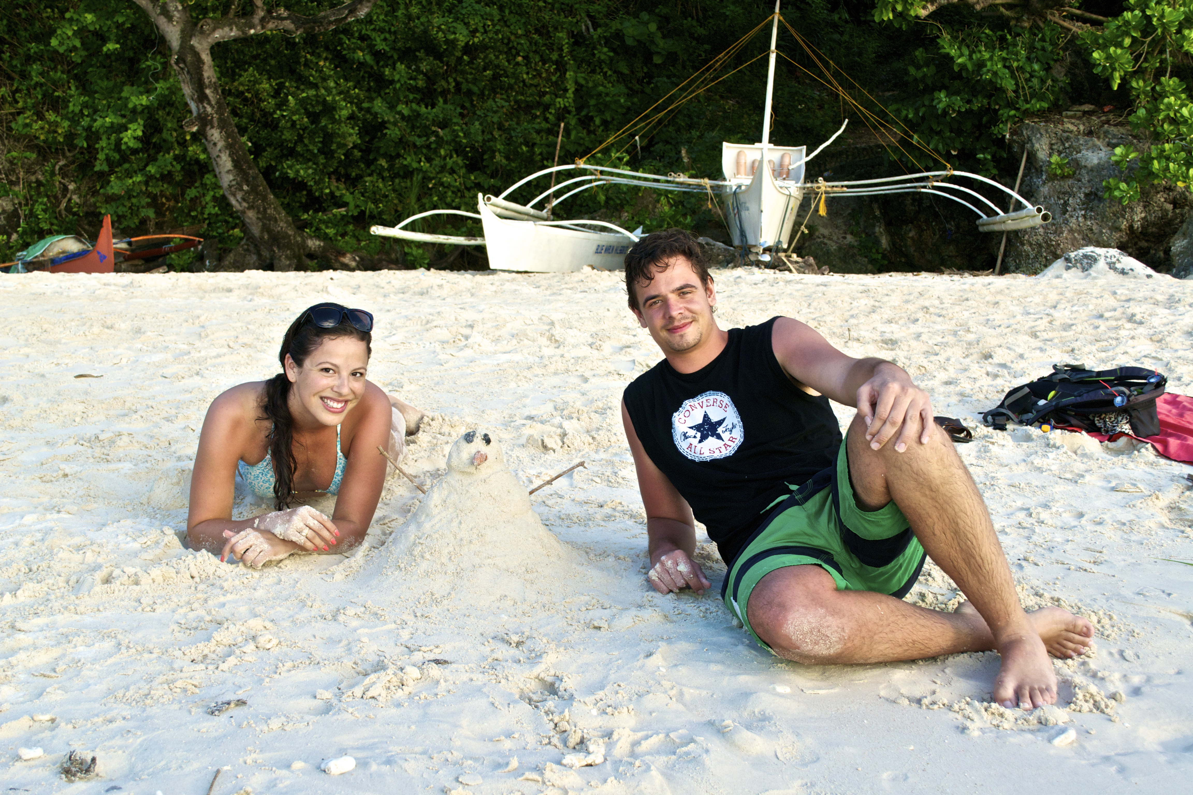 Our glorious snowman on Diniwid Beach