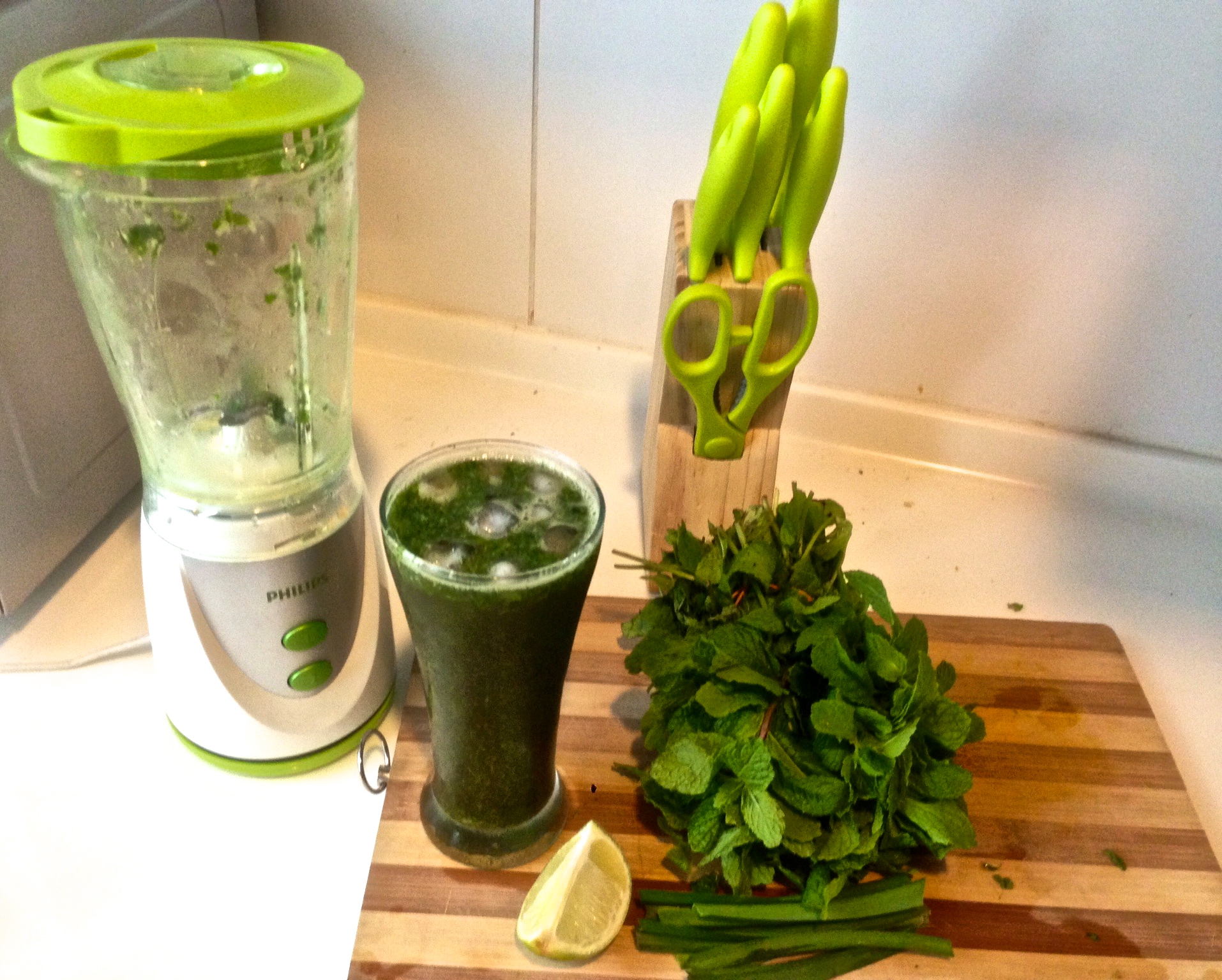 Mint slushy for the pool.