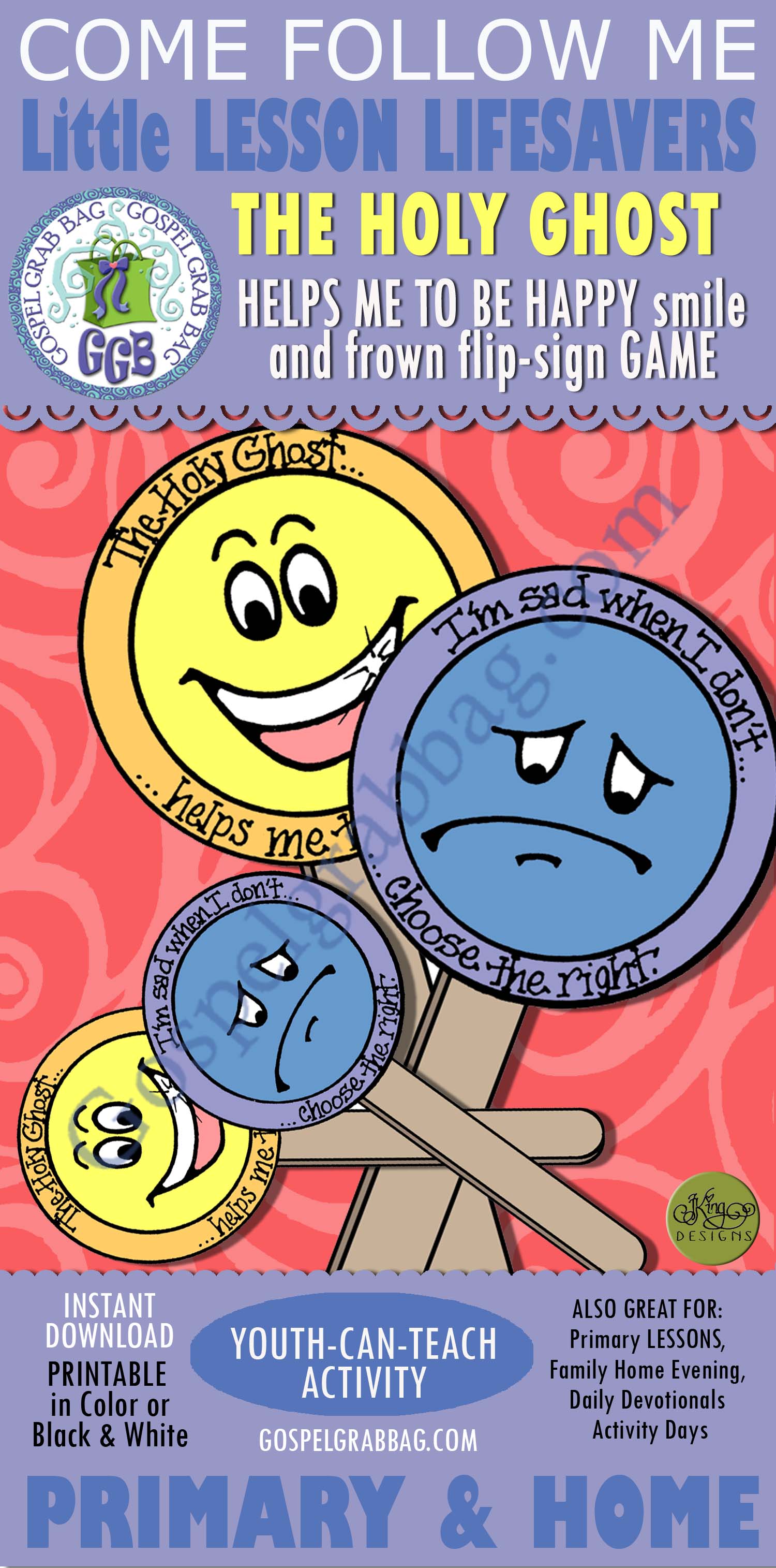 $1.50 Little LESSON LIFESAVER handout for Nursery Lesson 6 or Come Follow Me Primary and Home lessons
