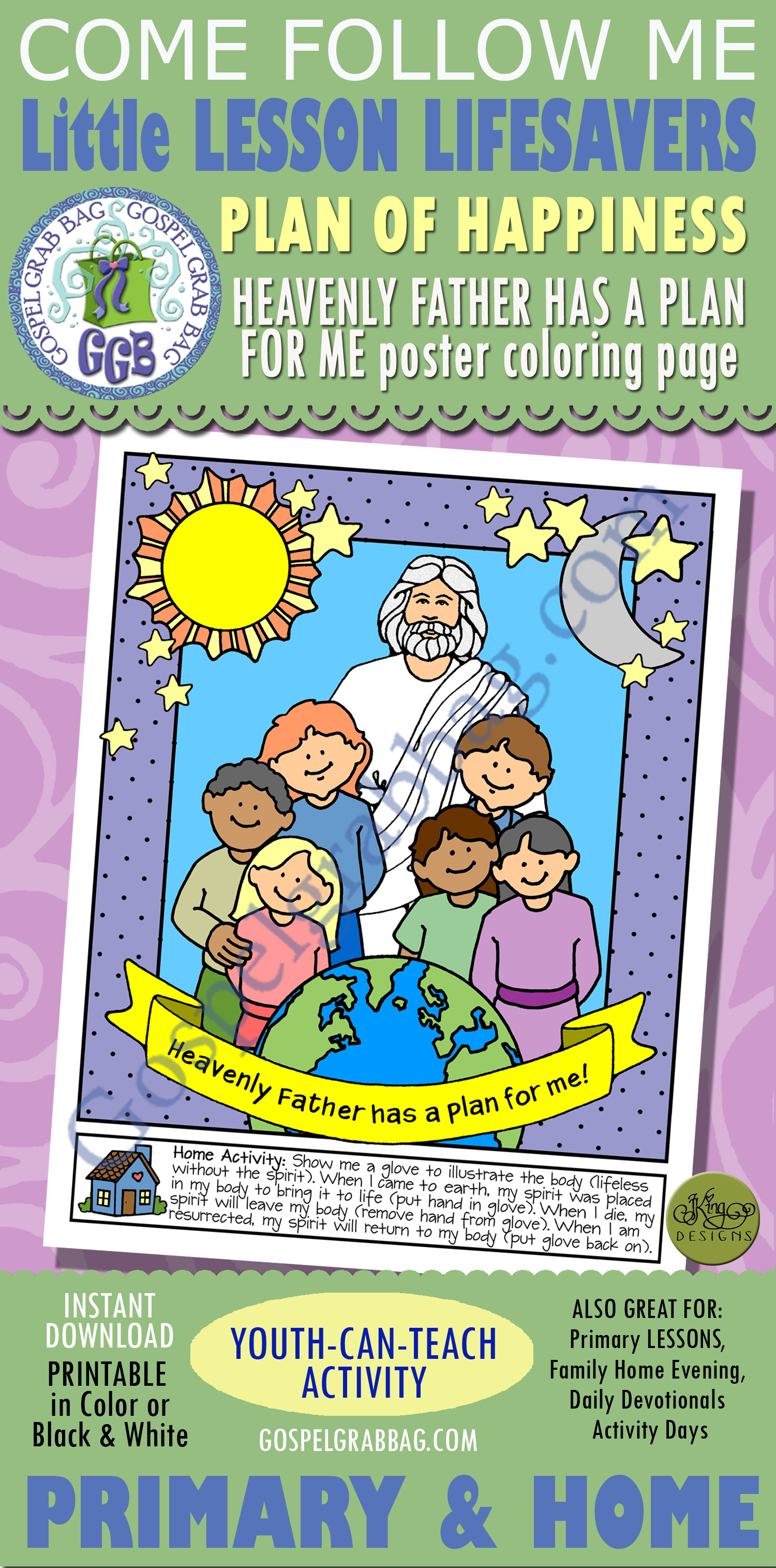 Heavenly Father Has a Plan for Me poster or coloring page