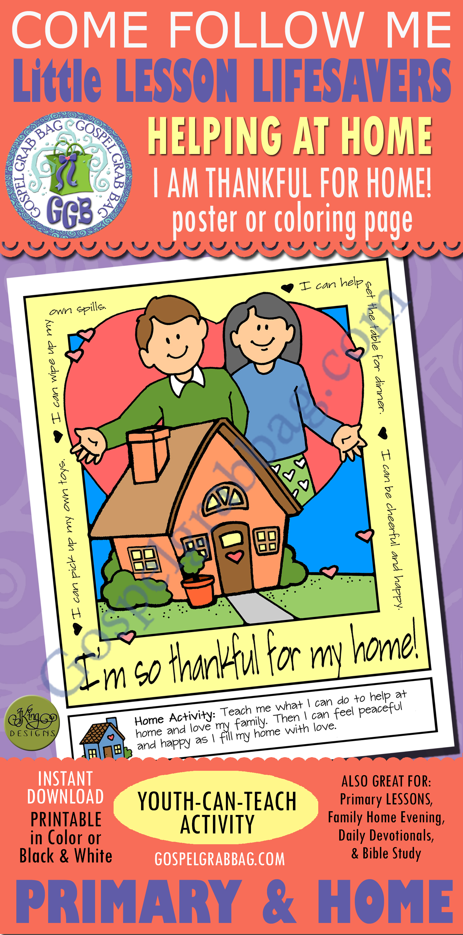 I’m so thankful for my home! (poster or coloring page)