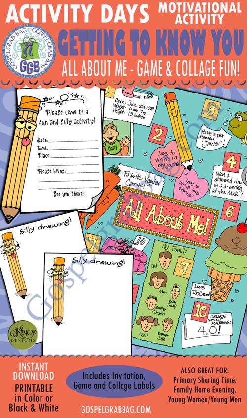 $3.75 Activity Days - Anytime Motivational Activity: Getting to Know You!