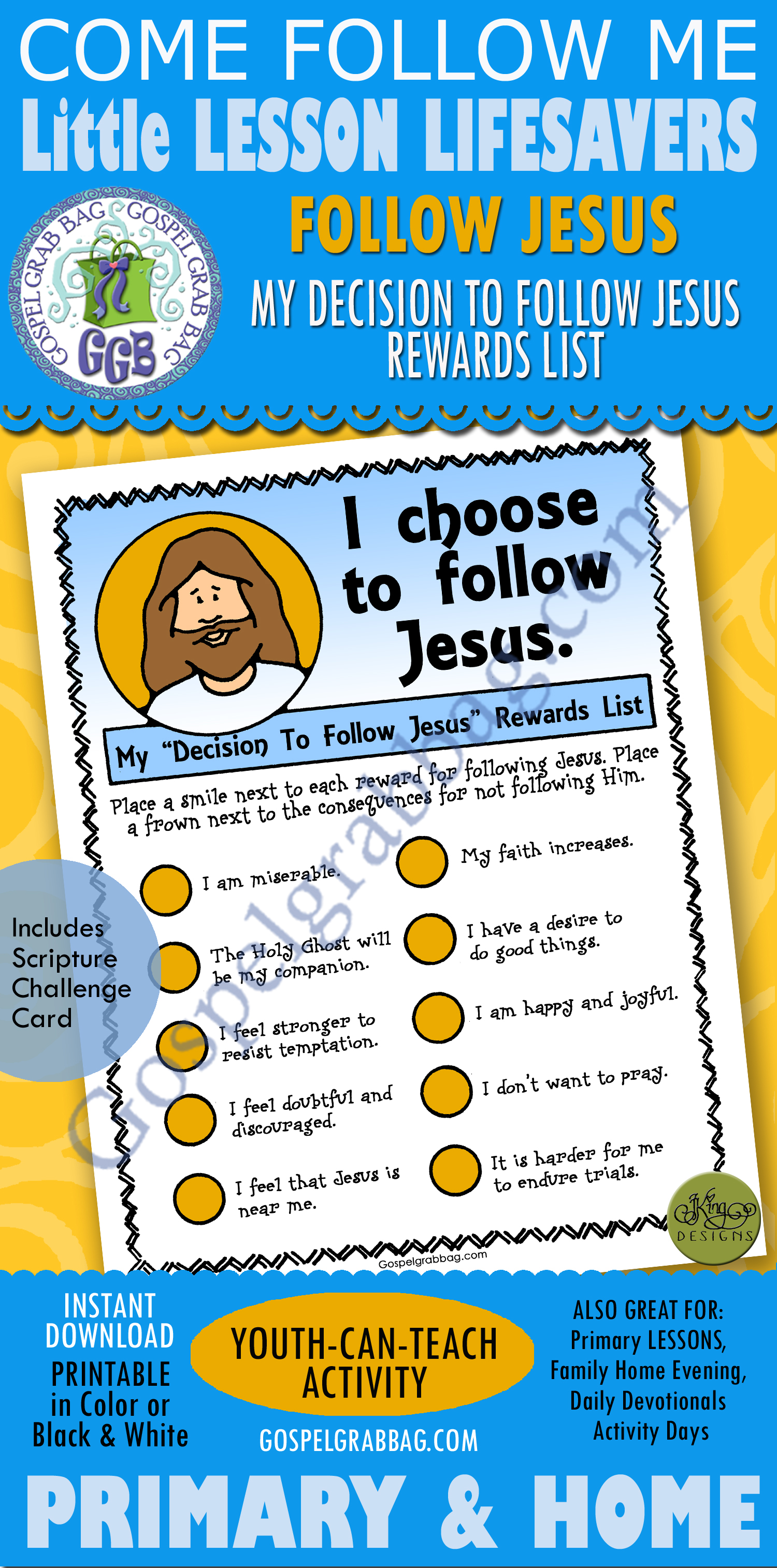 I Choose to Follow Jesus reward list