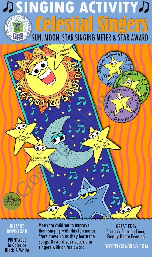 $3.00 Primary Music - Singing Motivators: Celestial Singers singing meter - instant download printables