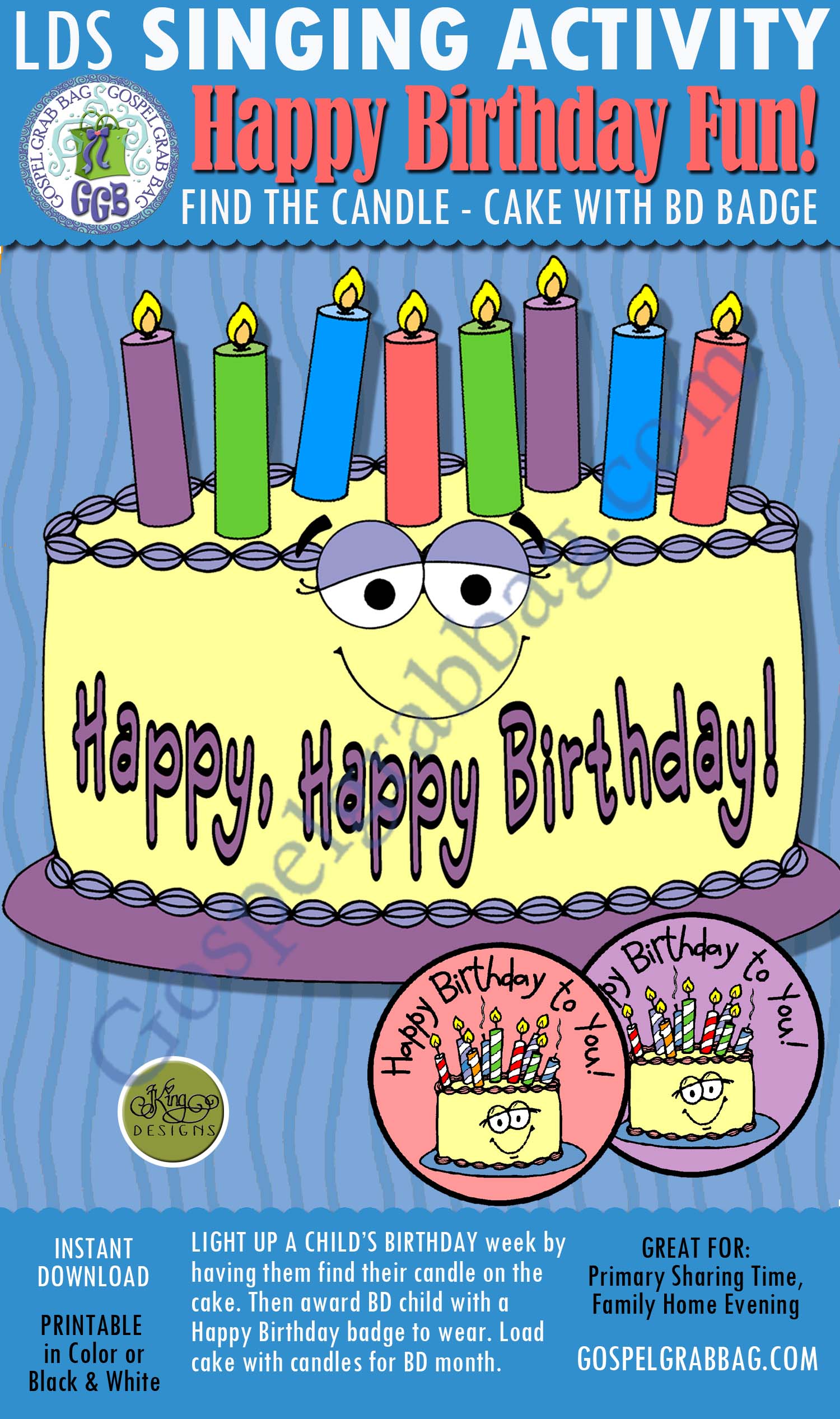 LIGHT THE BIRTHDAY CAKE & BD badge