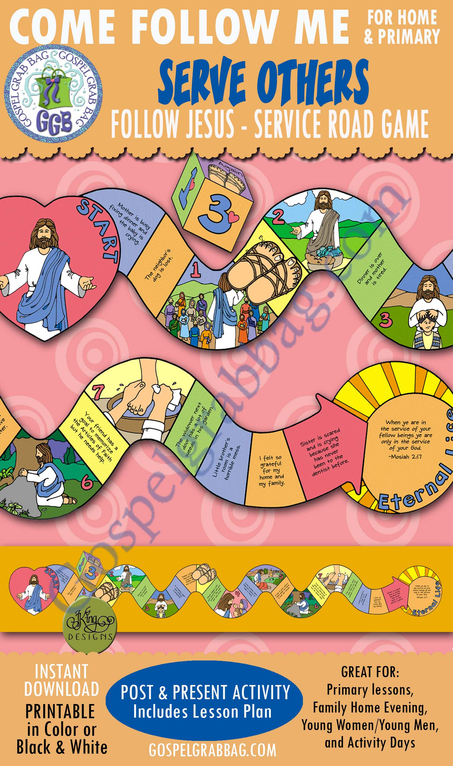 $3.50 Post-and-Present Activity for COME FOLLOW ME, Primary, Family Home Evening, Sunday School, Bible Study