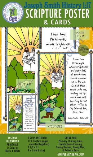 $2.00 JSH 1.17 - Joseph Smith History 1:17 SCRIPTURE POSTERs and cards, GospelGrabBag.com