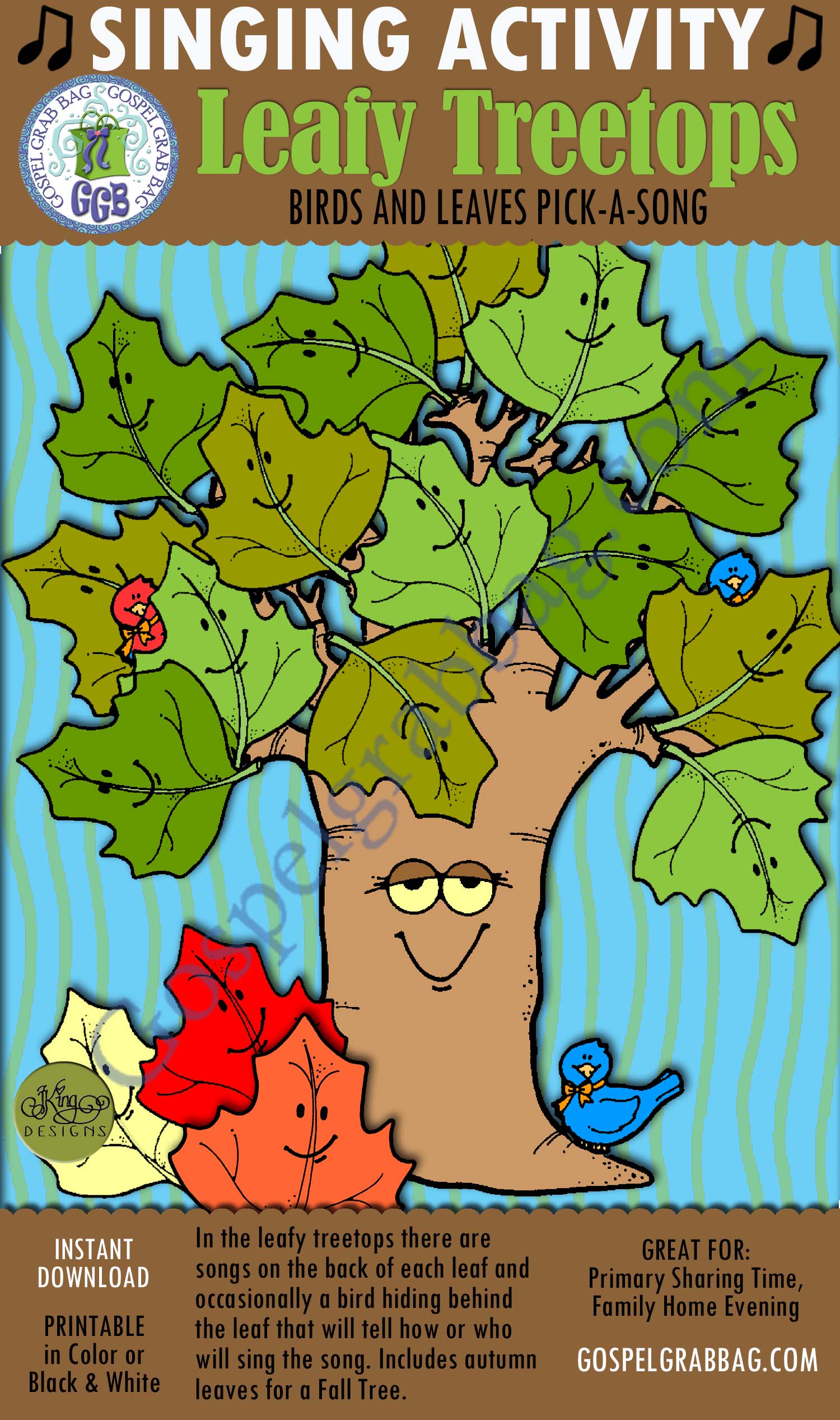 $3.00 Singing Fun Activities: "Bird in the Leafy Treetops" choose a song & singing style, Primary Music leaders, Singing Practice