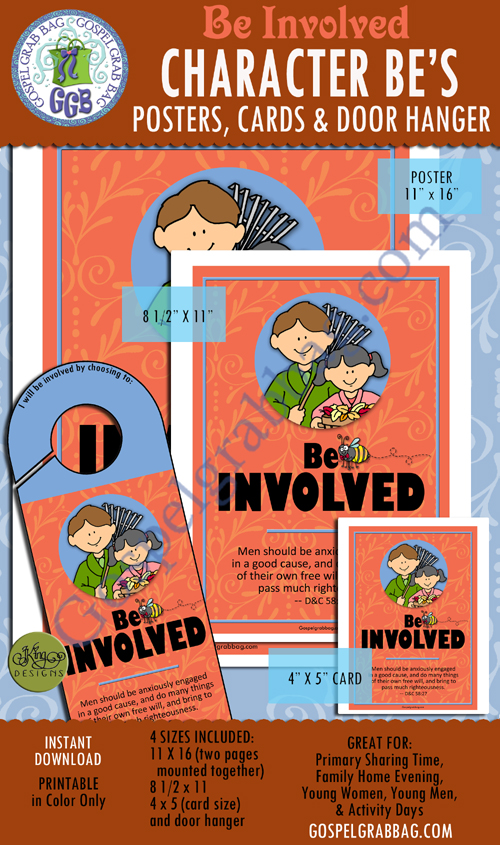 BE ENVOLVED - President Gordon B. Hinckley's Be's, plus more - "CHARACTER BE'S (BEES) posters, doorknob sign, and cards
