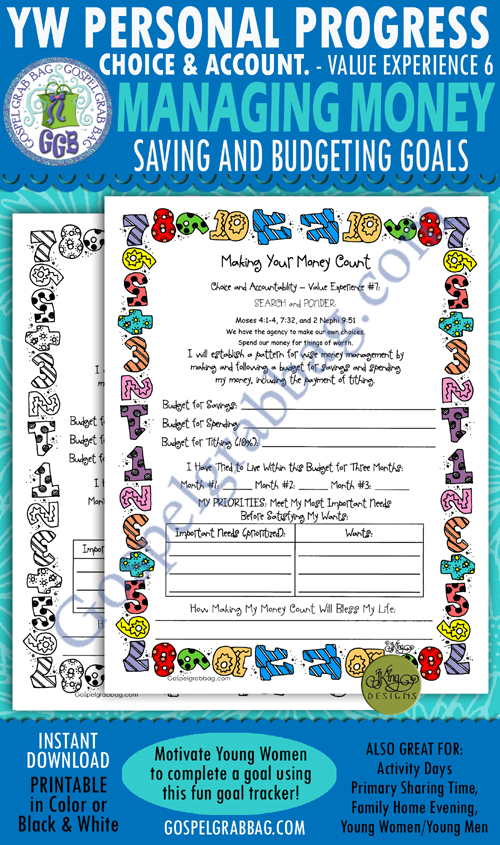 $1.75 CHOICE & ACCOUNTABILITY Personal Progress - Value Experience 7 "Making Your Money Count" planner/journal