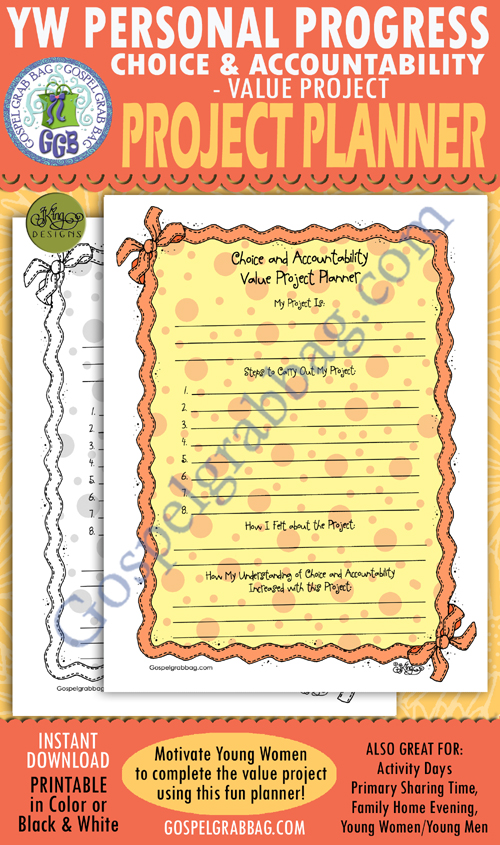 $1.75 CHOICE & ACCOUNTABILITY Personal Progress - Value Experience 8 Value Project planner/journal