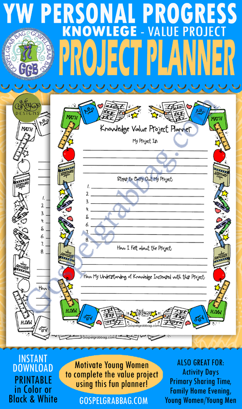$1.75 KNOWLEDGE Personal Progress - 8 "Knowledge Value Project Planner" planner/journal