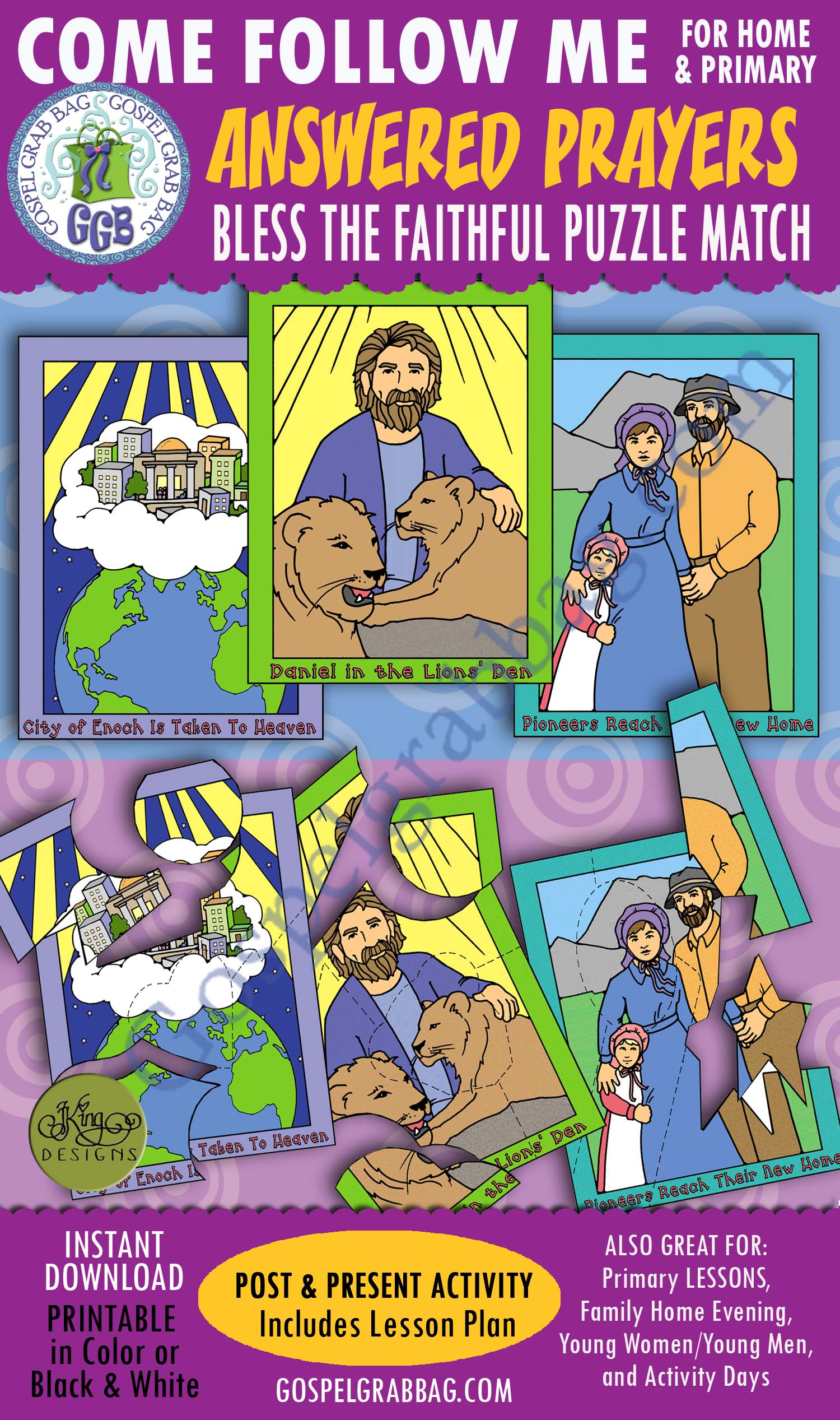 POST-AND-PRESENT Activity Prayers Are Always Answered – Bless the Faithful (puzzle match)