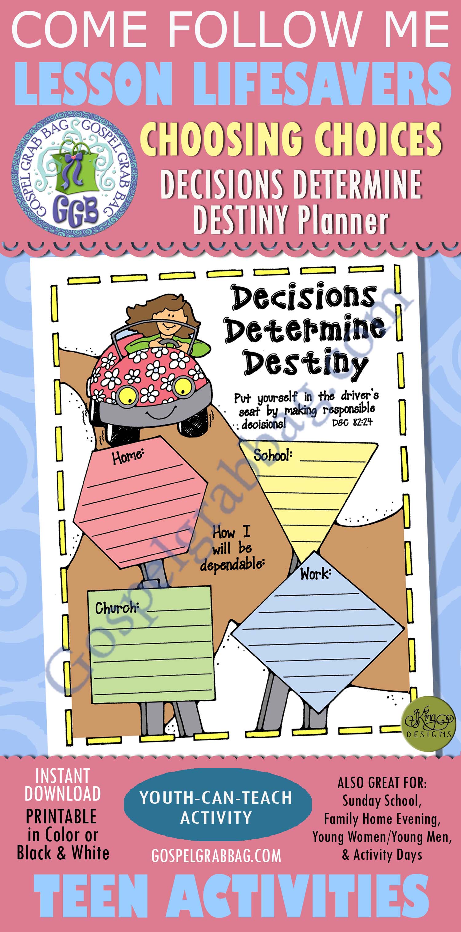 Decisions Determine Destiny planner