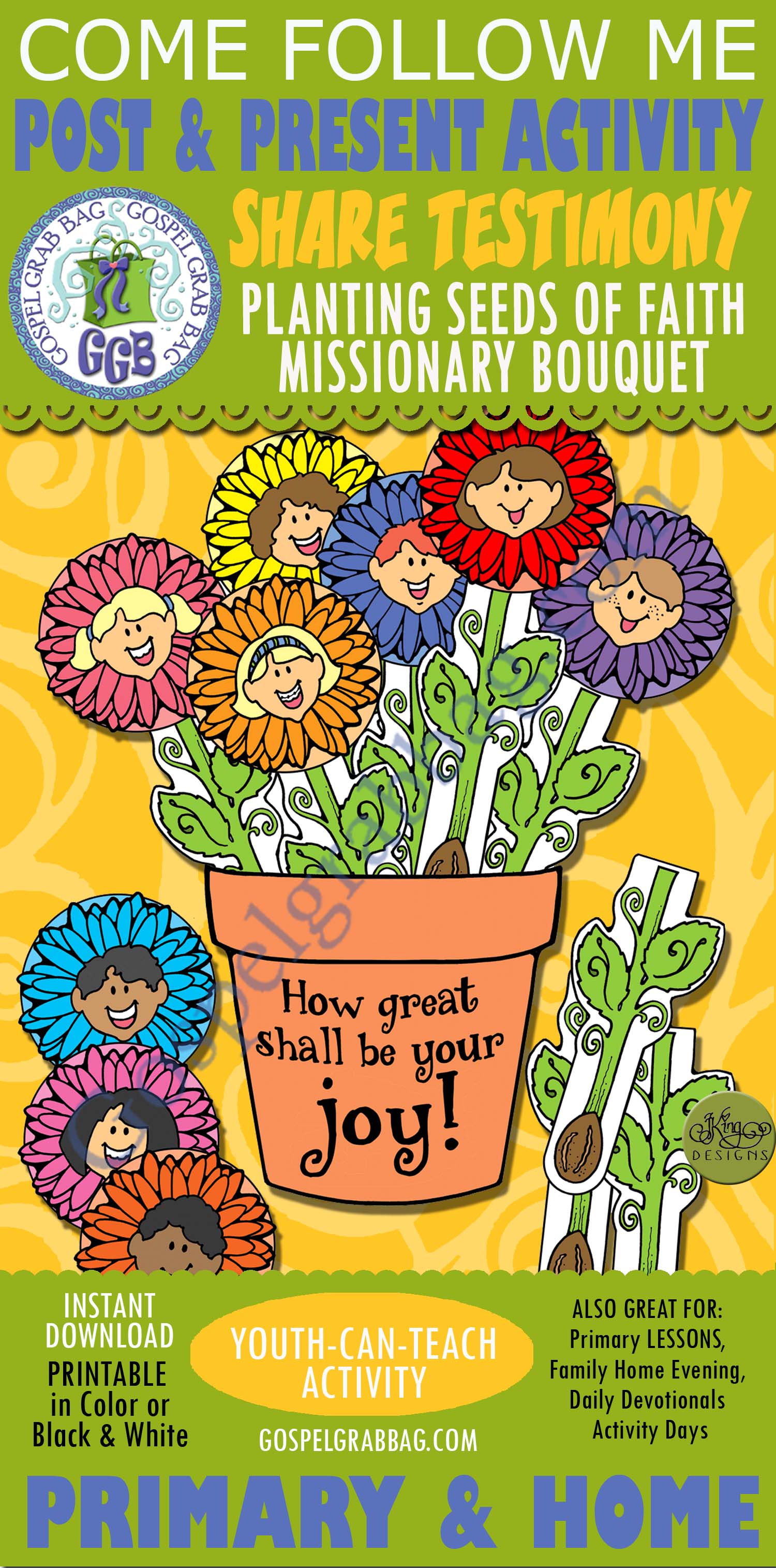 How great shall be your joy! planting seeds of faith - missionary bouquet