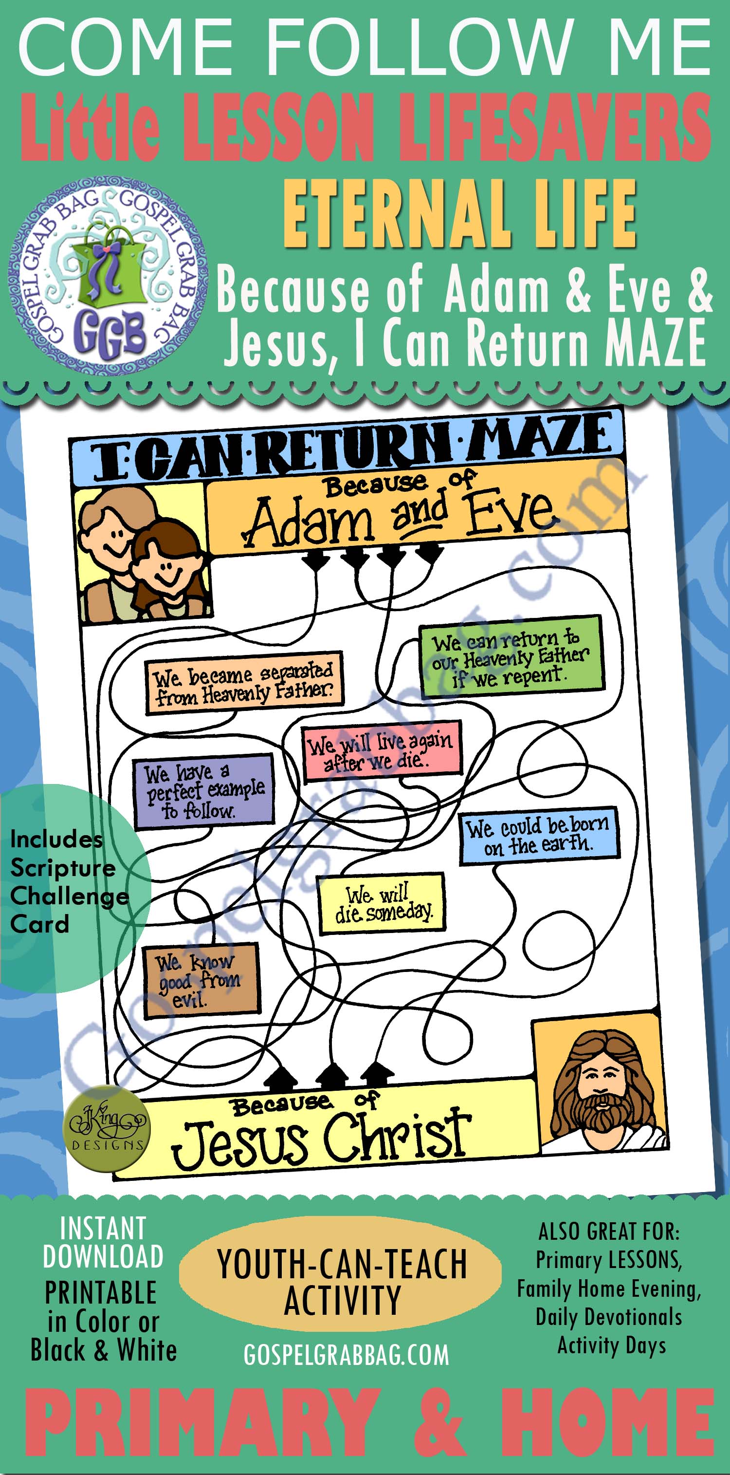 $1.50 Little LESSON LIFESAVER Activity for Come Follow Me – Primary and Home (family home evening), LDS, Christian, Bible Study, Sunday School, Seminary
