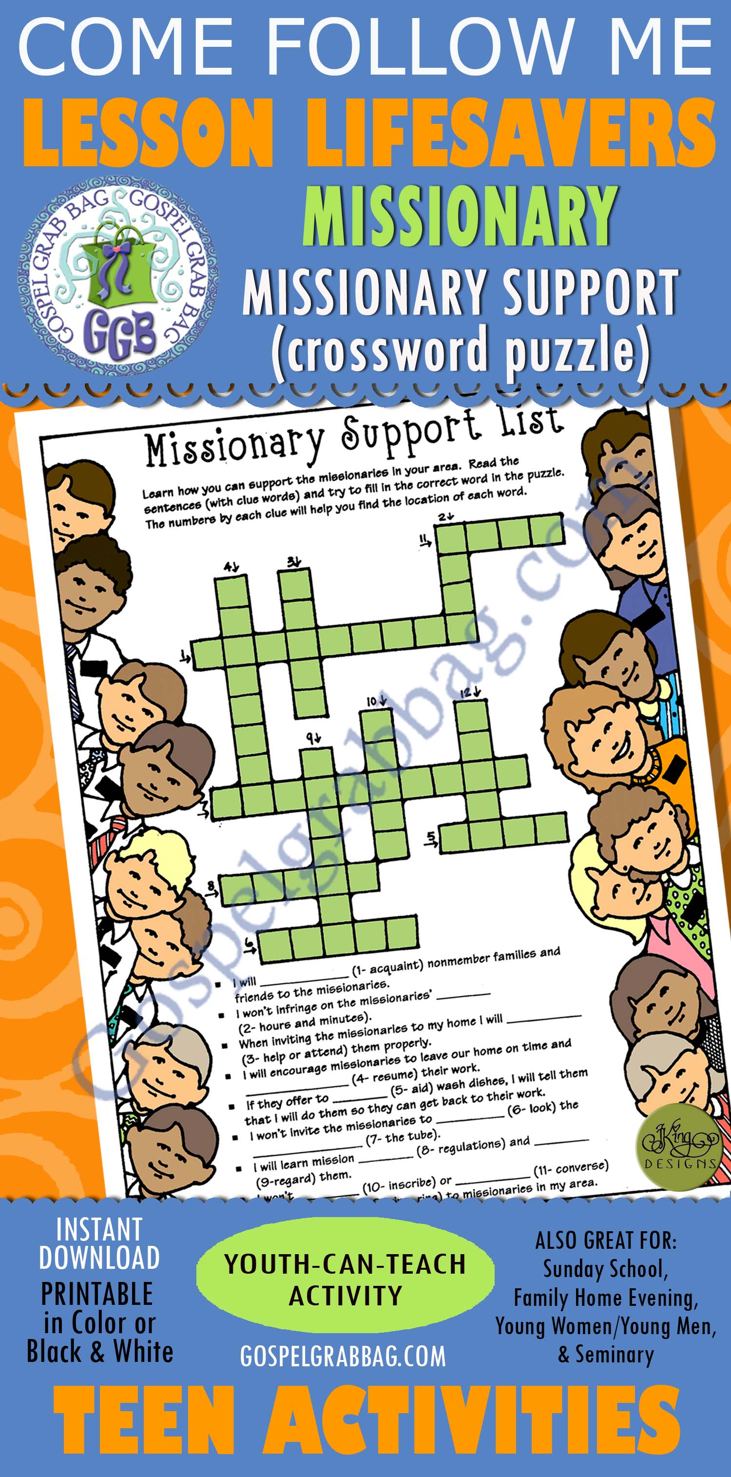 Activities Missionary Support crossword puzzle