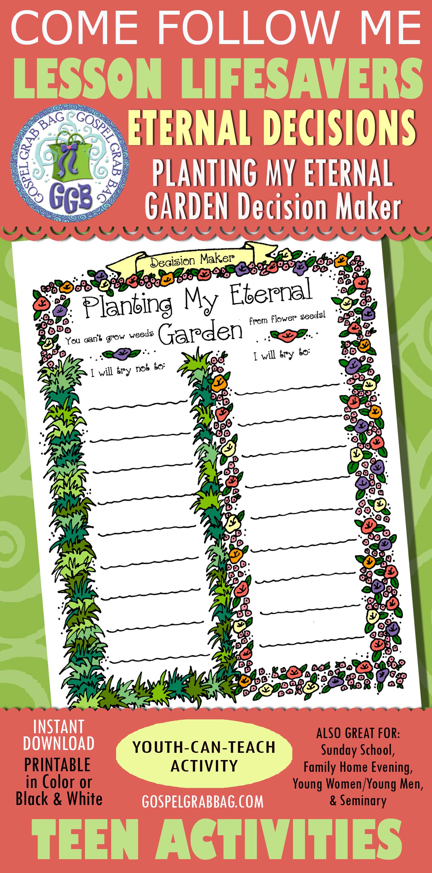 LESSON LIFESAVER Activity Planting My Eternal Garden decision maker