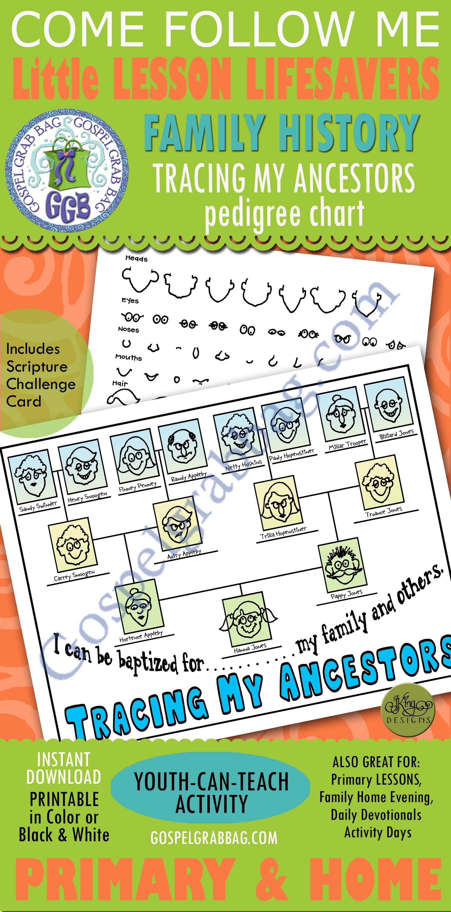 Tracing My Ancestors (pedigree chart) baptism for the dead