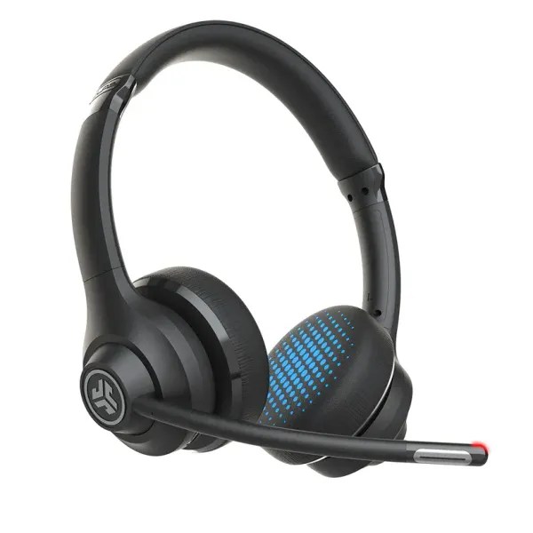 JLab Go Work Wireless On Ear Headsets with Microphone - 45+ Playtime PC Bluetooth Headset and Multipoint Connect to Laptop Computer and Mobile - Wired or Wireless Headphones with Microphone