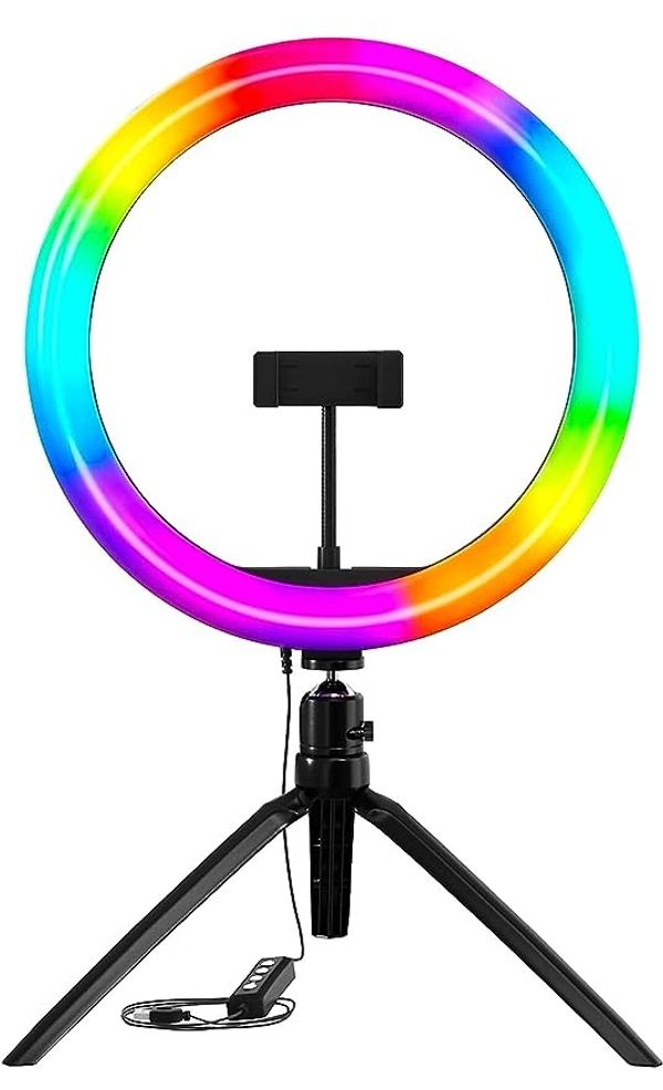 12 inch RGB LED Ring Light with 16 Colour Modes Adjustable Dimmable Lighting