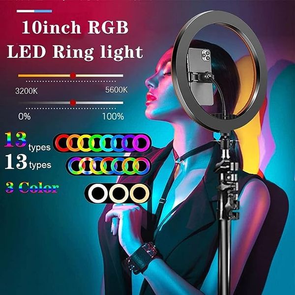 18 Inch RGB LED Ring Light With 16 Colour Modes Adjustable Dimmable Lighting - Image 6