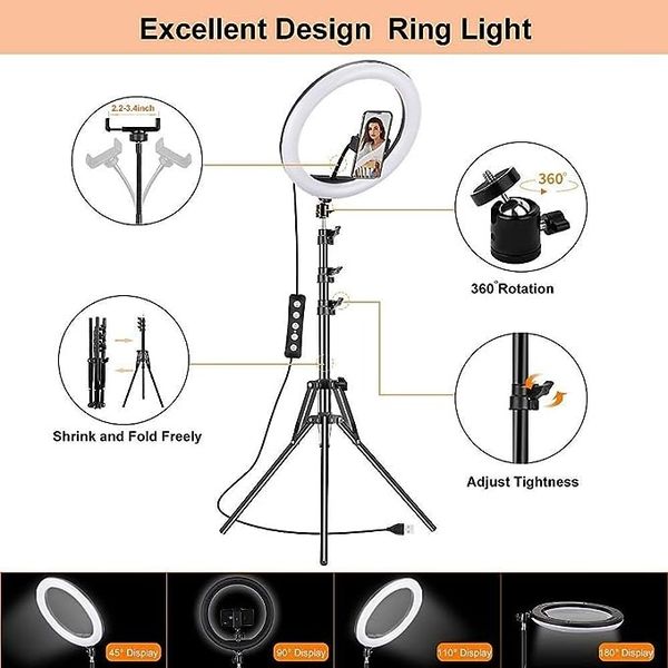 14 inch RGB LED Ring Light with 16 Colour Modes Adjustable Dimmable Lighting - Image 3