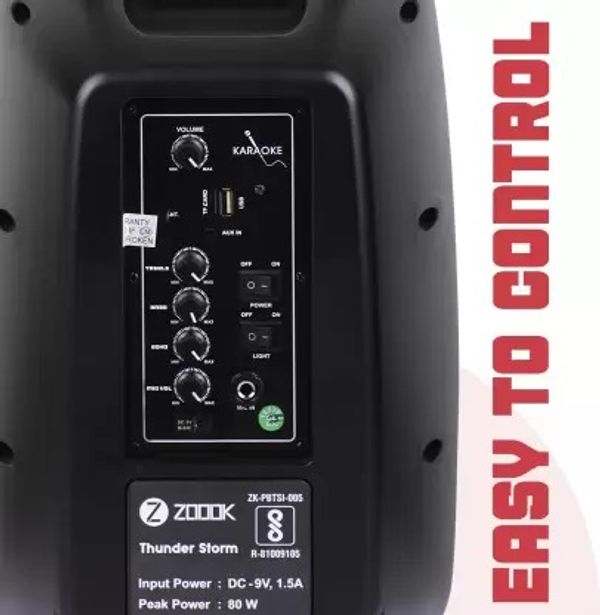 Zoook ZK-Thunder Storm 80 W Bluetooth Trolly Party Speaker  (Black, Stereo Channel) - Image 3