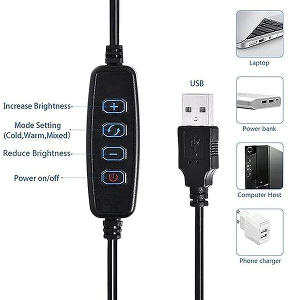 Ring Lights 10" Portable LED Selfie Lights (26cm) for Camera, Phone, TIK Tok, YouTube Video Shooting. Makeup Ring Light Foldable and Lightweight. 3 Color Modes LED Light - Image 5