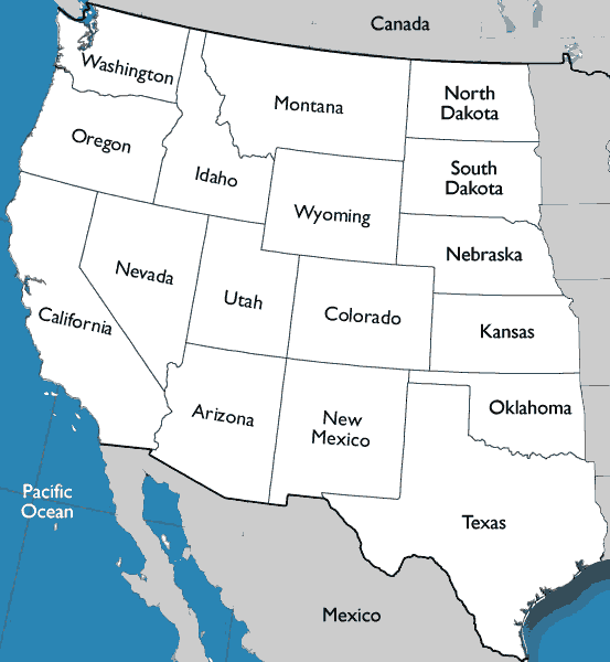 The united states time zone map | large printable colorful state with cities map. Western United States Map Reading Worksheet
