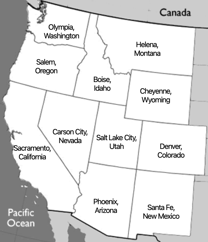 Western States Map Quiz Zip Code Map 