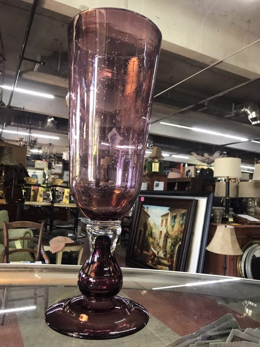 Blown Glass Hurricane Style Vase