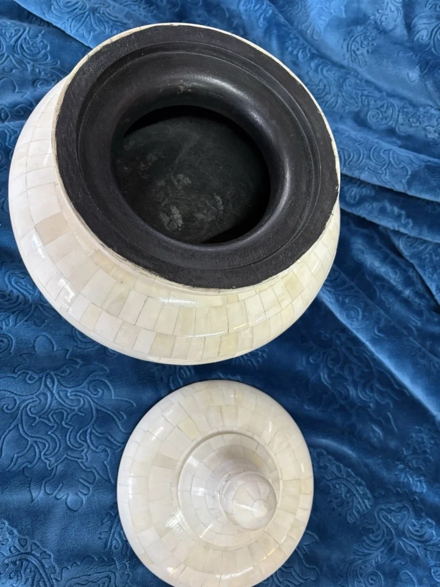 Urn with Decorative Bone Inlay