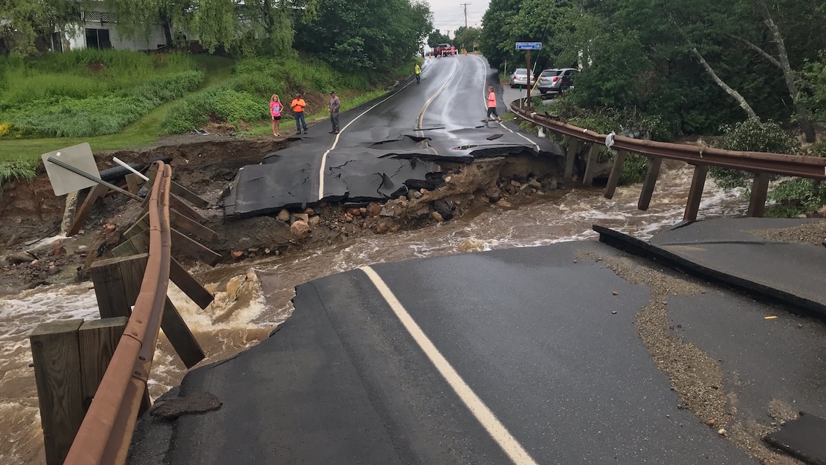 Photo of damaged shore infrastructure