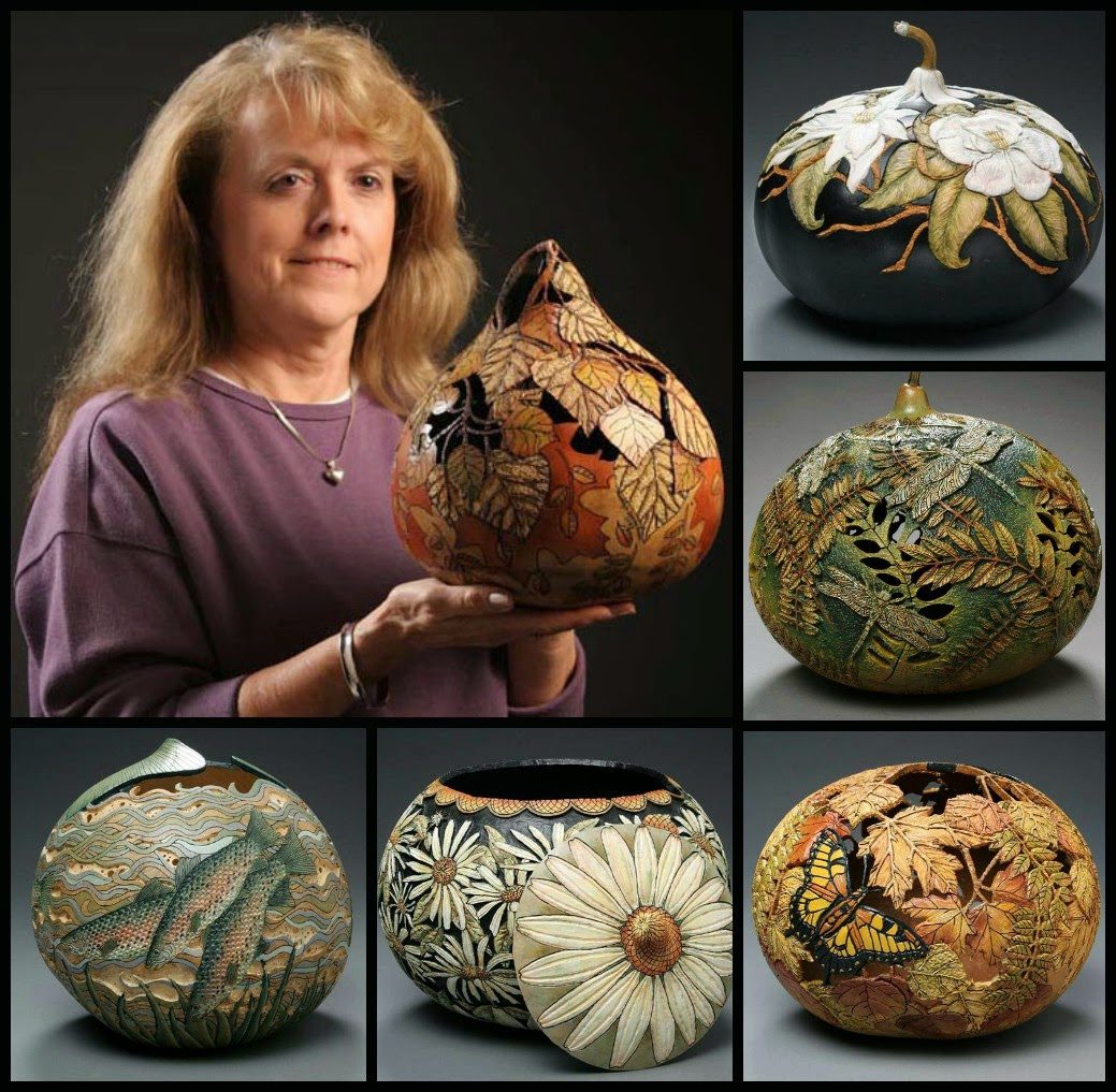 leaf gourd artist with gourds