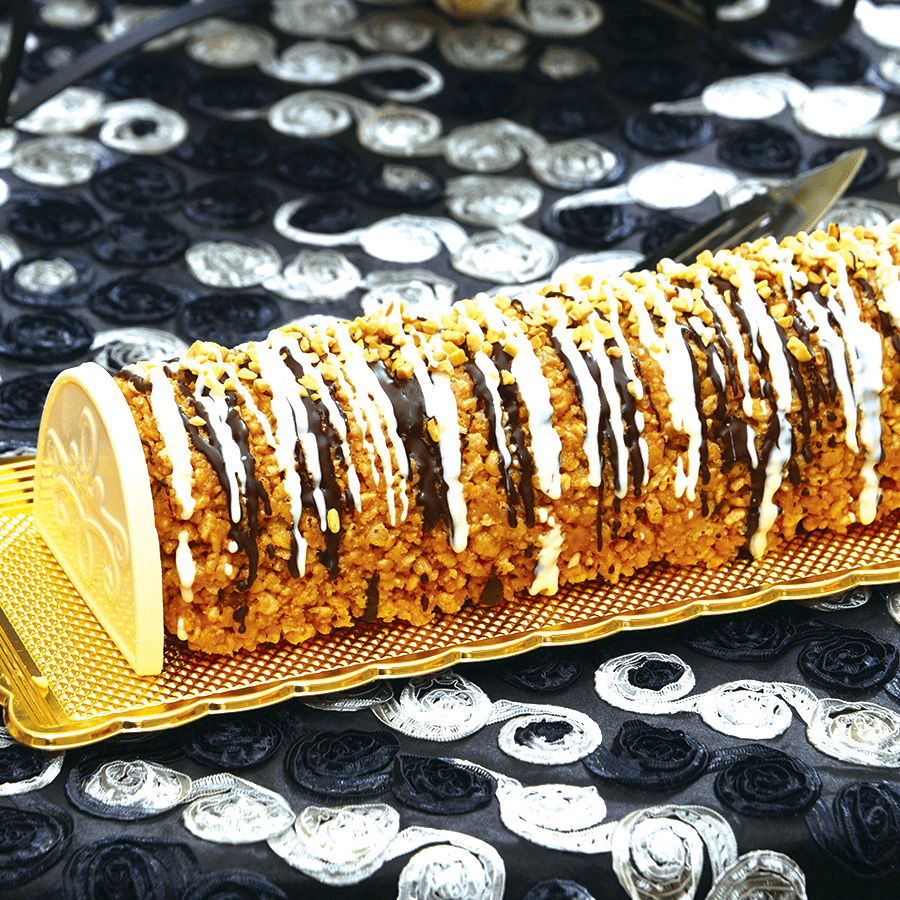 Peanut Chew Log Cake